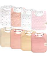 8-Pack Organic Baby Bibs for Boy, Girl, Drool Bibs, Bib Girls, Boys