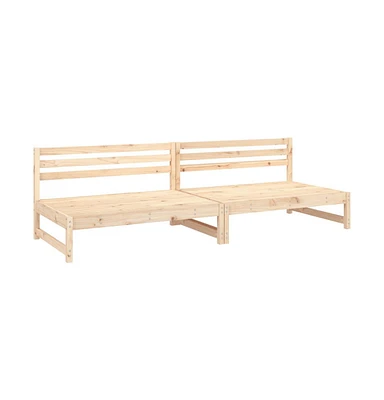 Patio Middle Sofas 2 pcs 47.2"x31.5" Solid Wood Pine