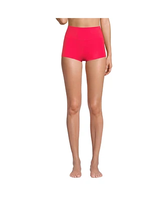 Lands' End Women's Tugless High Waisted Swim Boy Shorts
