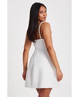 Quiz Women's Mini Scuba Foam Dress With Trailing Floral Trim