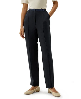 Sophisticated Slim-Fit Adjustable Silk Ankle Pants for Women