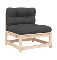Patio Sofa Armless with Cushions and Footstool