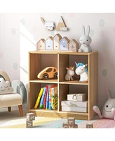 4-Cube Kids Bookcase with Open Shelves