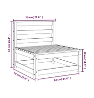 Patio Sofas Armless pcs 27.6"x27.6"x26.4" Solid Wood Pine