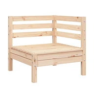 Patio Sofa 2-Seater with Footstool Solid Wood Pine
