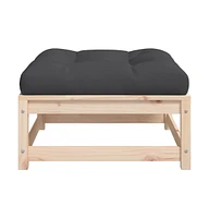 Patio Footstools with Cushions 2 pcs Solid Wood Pine