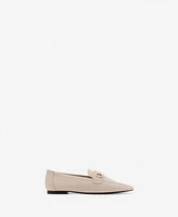 Mango Women's Buckle Leather Moccasins