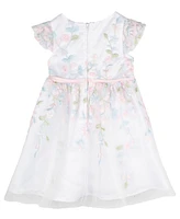 Rare Editions Baby Girls Floral Embroidered Mesh Social Dress