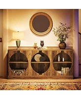 Tribesigns 68.11-Inch Long Console Table, 3-Tier Entryway Table with Storage, All-Wood Sofa Table Behind The Couch, Farmhouse Hallway Table for Entryw