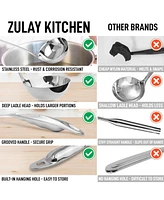 Stainless Steel 13" Soup Ladle - Comfort Grid Steel Ladle with Long Handle and Ample Bowl Capacity Perfect for Stirring, Serving Soups and More