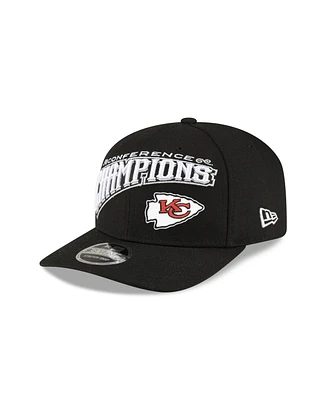 New Era Men's Black Kansas City Chiefs 2024 Afc Champions Locker Room 9SEVENTY Adjustable Hat