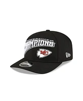 New Era Men's Black Kansas City Chiefs 2024 Afc Champions Locker Room 9SEVENTY Adjustable Hat