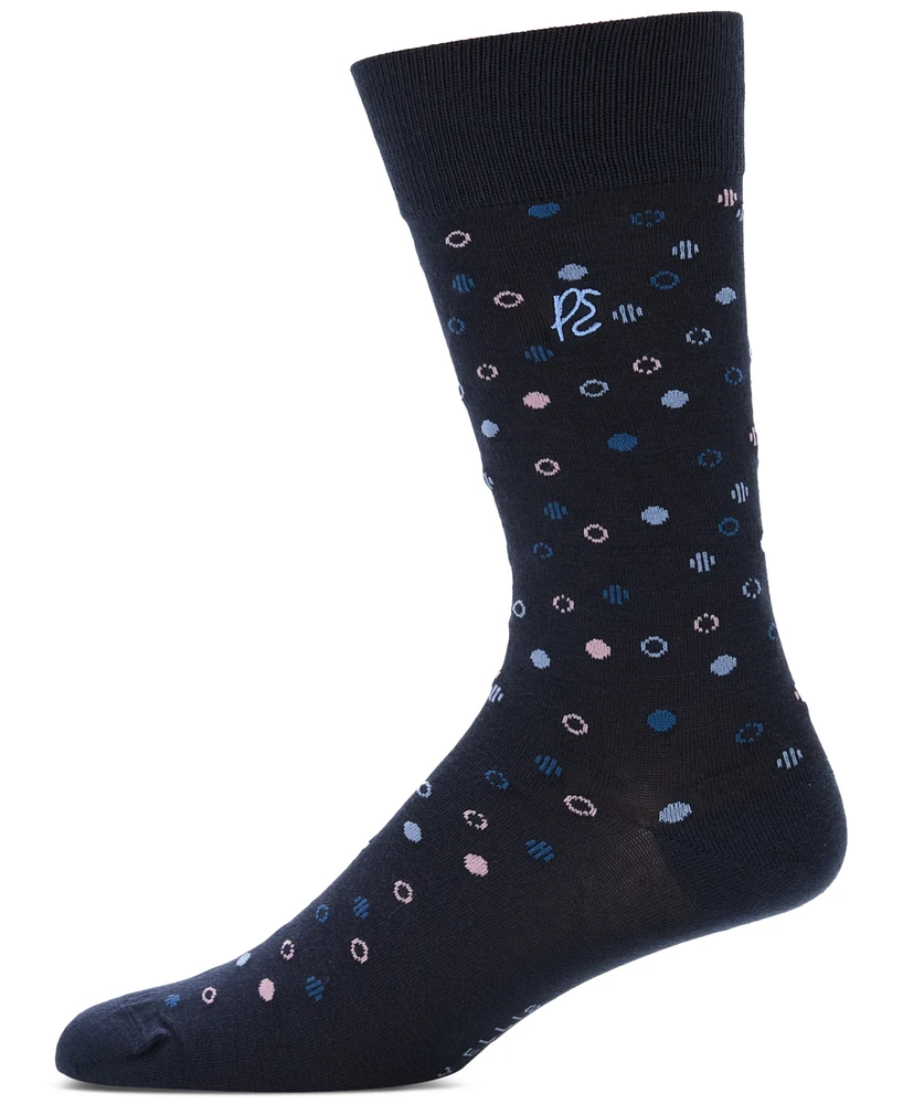 Perry Ellis Portfolio Men's Polka Dot Crew Socks