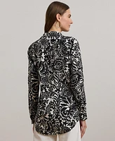 Lauren Ralph Women's Relaxed-Fit Floral Linen Shirt, Regular & Petite