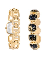 Jessica Carlyle Women's Shiny Gold Tone Metal Alloy Analog Watch, 22mm