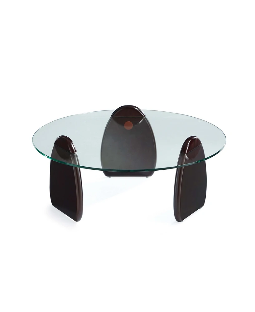 Manhattan Comfort 35.43" Artesia Modern Tempered Glass Top Coffee Table