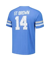 Majestic Men's Amon-Ra St. Brown Blue Detroit Lions Oversized Player Name Number T-Shirt