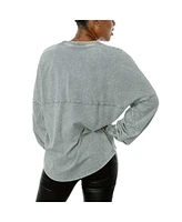 Gameday Couture Women's Gray Philadelphia Eagles Snow Wash Oversized Long Sleeve T-Shirt