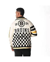 The Wild Collective Men's and Women's Cream Boston Bruins Jacquard Full-Zip Sweater