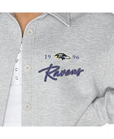 Gameday Couture Women's Ash Baltimore Ravens Full-Button Long Sleeve Overshirt