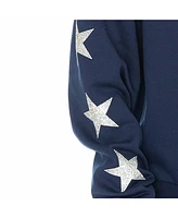 Gameday Couture Women's Navy Houston Texans Rhinestone Star Sleeve Settle the Score Tri-Blend Pullover