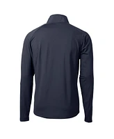 Cutter Buck Men's Navy Notre Dame Fighting Irish Play Like A Champion Today Adapt Eco Knit Stretch Hybrid Quarter-Zip Pullover Top