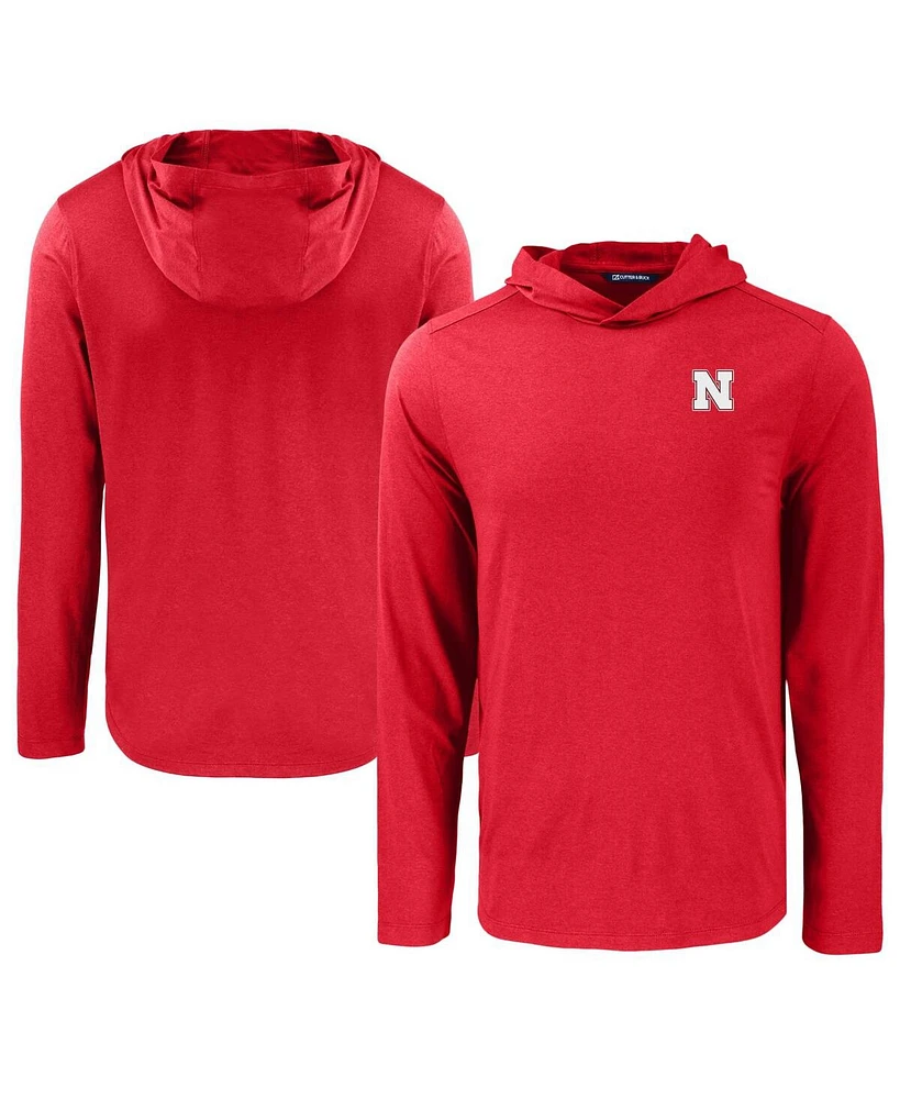 Cutter Buck Men's Scarlet Nebraska Huskers Coastline Epic Comfort Eco Long Sleeve Hoodie T-Shirt