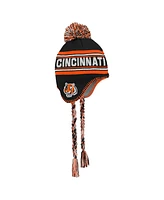 Outerstuff Big Boys and Girls Black Cincinnati Bengals Jacquard Tassel Knit Hat with Pom