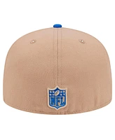 New Era Men's Tan/Royal Los Angeles Rams Logo Main 59FIFTY Fitted Hat