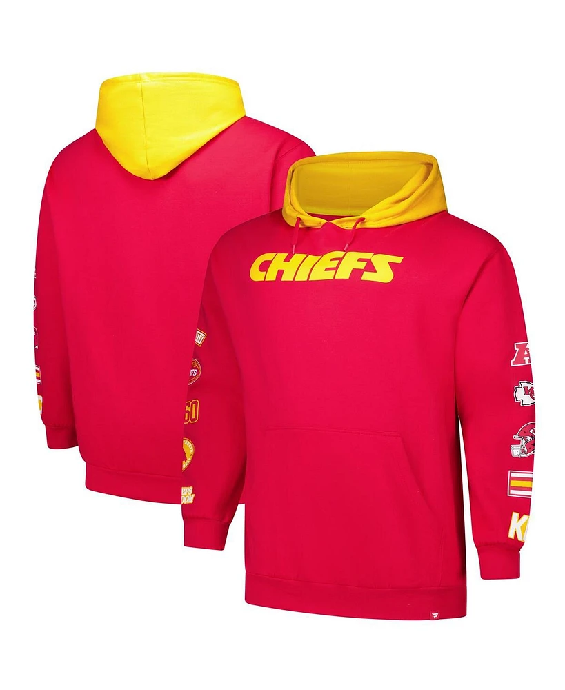 Fanatics Men's Red Kansas City Chiefs Big Tall Patched Out Pullover Hoodie