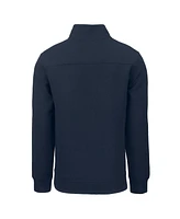 Cutter Buck Men's Navy Los Angeles Dodgers Cooperstown Collection Roam Eco Quarter-Zip Pullover