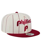 New Era Men's White Philadelphia Phillies Jersey Pinstripe 9FIFTY Snapback Hat