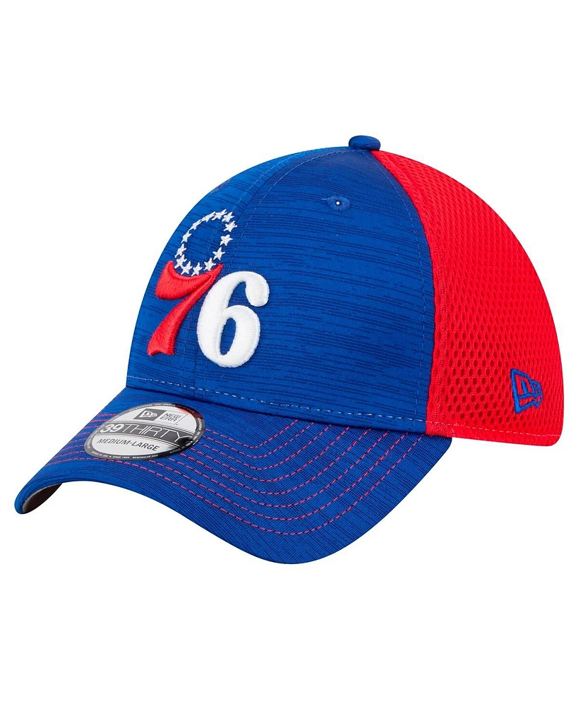 New Era Men's Royal/Red Philadelphia 76ers Active Tech Neo Flex 39THIRTY Hat