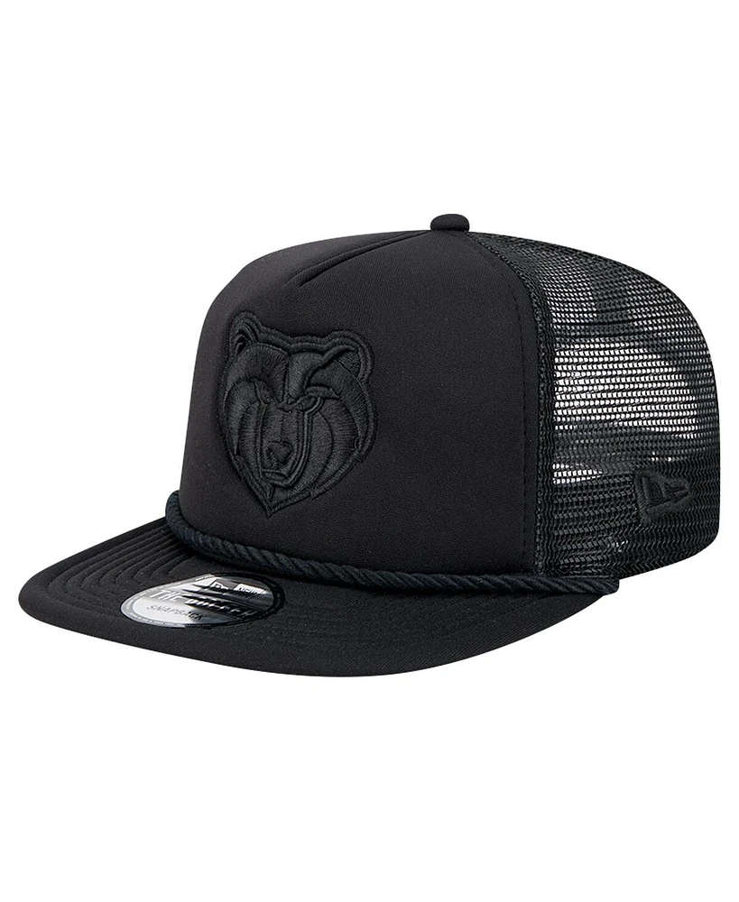 New Era Men's Black Memphis Grizzlies Tone Foam Meshback Golfer Snapback Hat