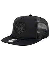 New Era Men's Black Memphis Grizzlies Tone Foam Meshback Golfer Snapback Hat