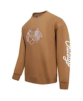 Pro Standard Men's Brown Chicago Blackhawks Paint the City Pullover Sweatshirt