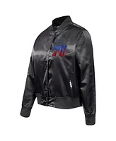 Pro Standard Women's Black Philadelphia 76ers Jeweled Satin Full-Snap Jacket