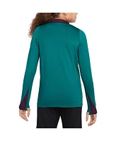 Nike Big Boys and Girls Teal Paris Saint-Germain 2024/25 Strike Drill Quarter-Zip Long Sleeve Performance Training Top