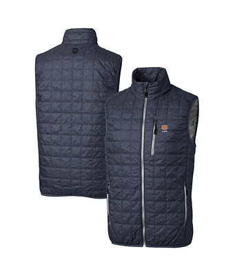 Cutter & Buck Men's Anthracite Auburn Tigers Rainier PrimaLoft Insulated Full-Zip Puffer Vest