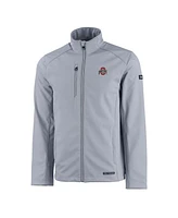 Cutter Buck Men's Gray Ohio State Buckeyes Primary Logo Evoke Eco Softshell Full-Zip Jacket