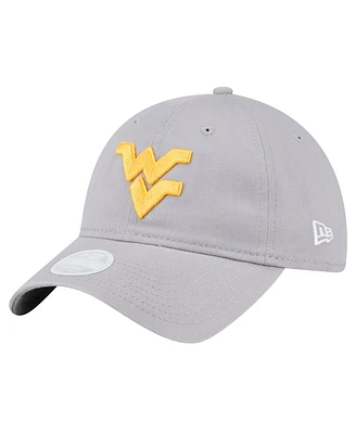 New Era Women's Gray West Virginia Mountaineers Logo 9TWENTY Adjustable Hat