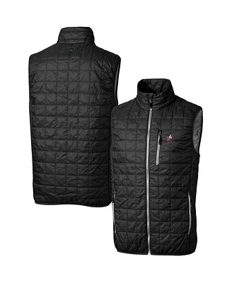 Cutter & Buck Men's Black Ohio State Buckeyes Team Logo Big Tall Rainier PrimaLoft Insulated Full-Zip Puffer Vest