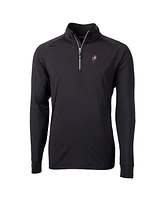 Cutter & Buck Men's Black Ohio State Buckeyes Adapt Knit Stretch Quarter-Zip Pullover Top