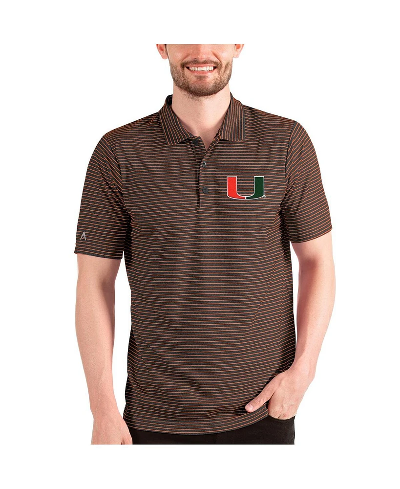 Antigua Men's Heathered Orange/ Miami Hurricanes Esteem Polo