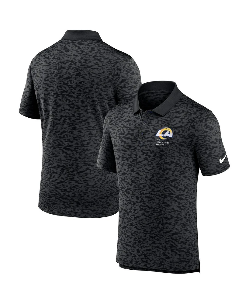 Nike Men's Black Los Angeles Rams Pique Fashion Performance Polo