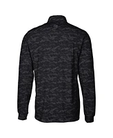 Cutter Buck Men's Black Detroit Lions Big Tall Traverse Eco Camo Tri-Blend DryTec Quarter-Zip Jacket