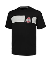 Profile Men's Black Ohio State Buckeyes Big Tall Color Stripe T-Shirt