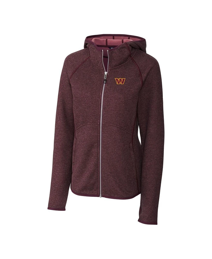 Cutter & Buck Women's Burgundy Washington Commanders Mainsail Full-Zip Hoodie