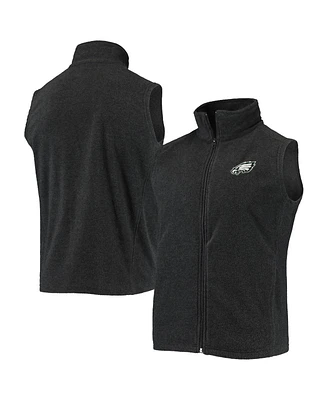 Dunbrooke Men's Heathered Charcoal Philadelphia Eagles Houston Fleece Full-Zip Vest