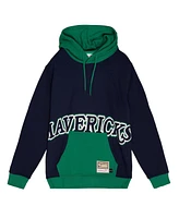 Mitchell & Ness Men's Navy Dallas Mavericks Hardwood Classics Big Face 5.0 Pullover Hoodie